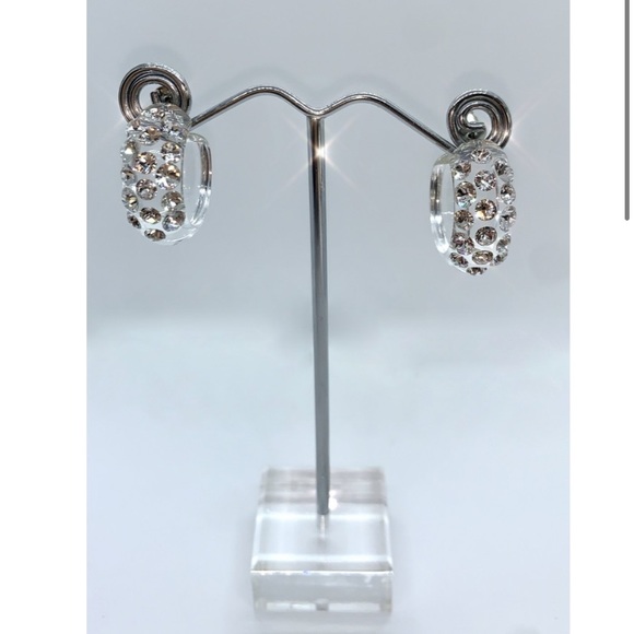 Acrylic Crystal Hoop Earrings Embellished With Genuine “Crystal Stone Elements” - Picture 3 of 8